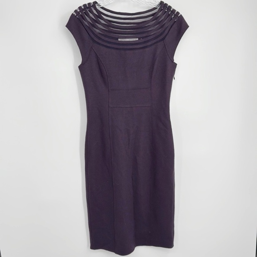 Susana Monaco Illusion Boat Neckline Plum Purple size 8 wool